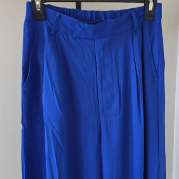 Easel Royal Blue Wide Leg Pants - Picture 2 of 8